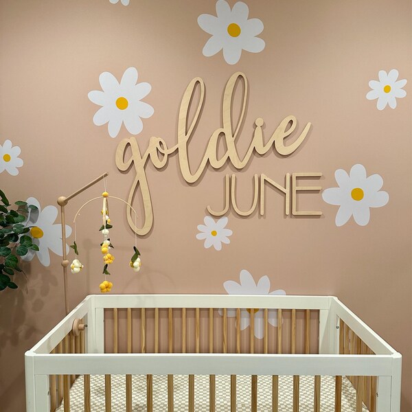 Custom Wood Baby Name Sign Letter Wall Art Kids Room Art Wall Art for ...