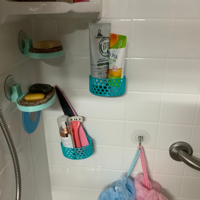 1 PC Suction Cup Soap Dish Draining Holder Bar Saver Tray Bathroom Shower Rack