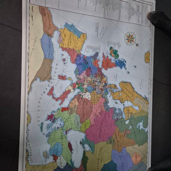 Europe 1444, Historical Map - Etsy