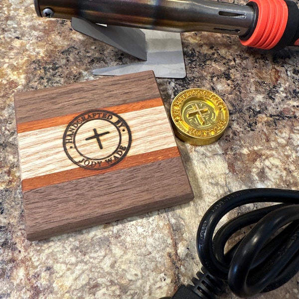 Custom Wood Branding Iron Stamp - 1.2 Inch Logo Stamp For Leather, Wood & Baking