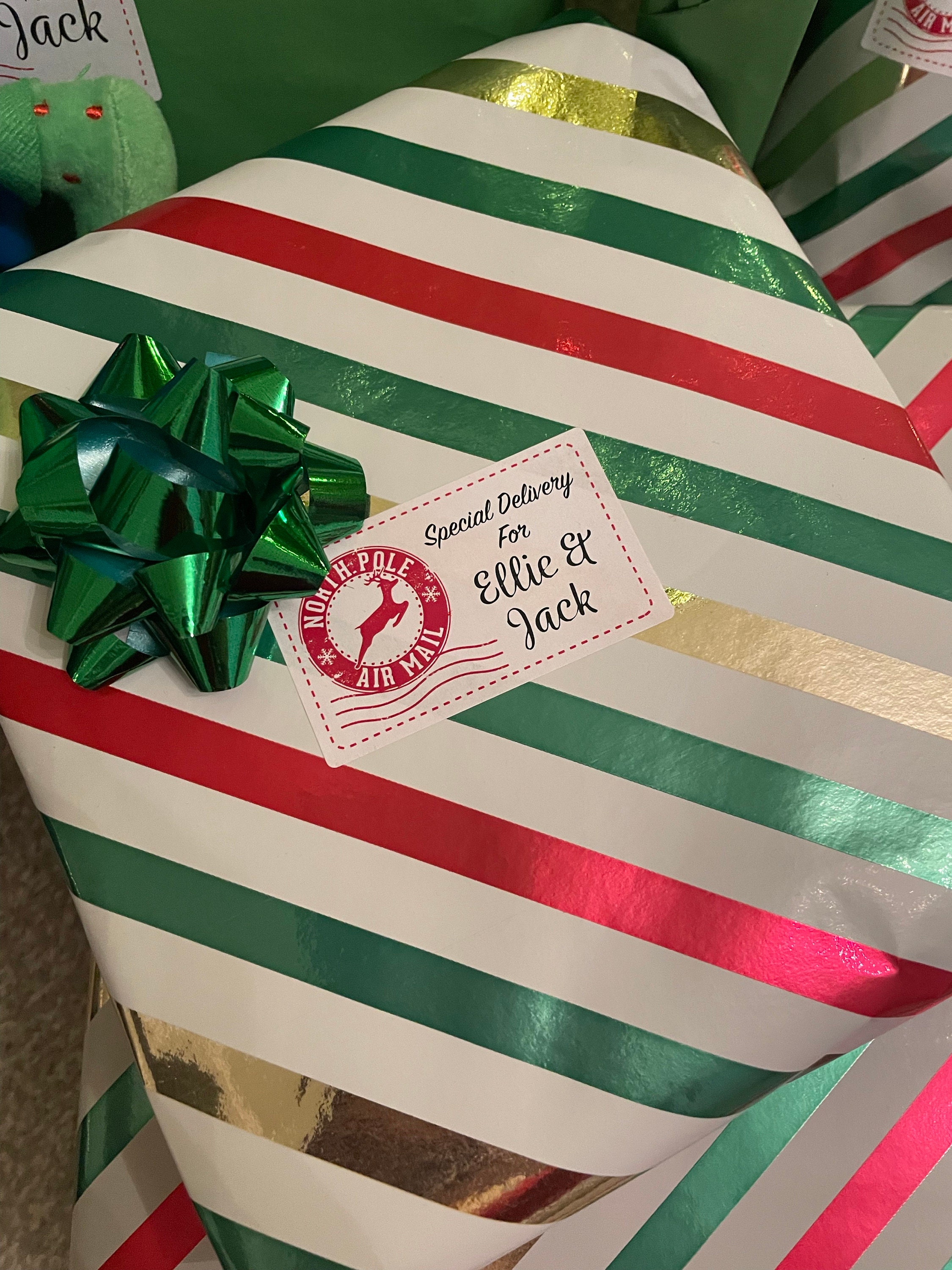 Personalised Special Delivery From Santa Christmas Present Stickers Gift Labels