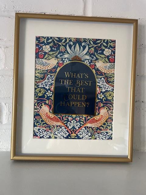 What's the Best that Could Happen, Gold Foil Print, Uplifting Wall Art, Aesthetic Room Decor for Office or Apartment, Encouraging Gift