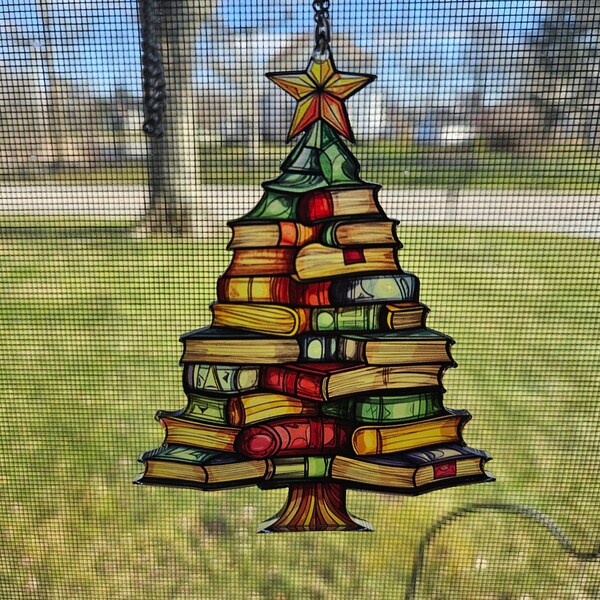 Fantasy Book Dragon Acrylic Suncatcher Ornament, Gift For Book Lovers, Dragon Lover