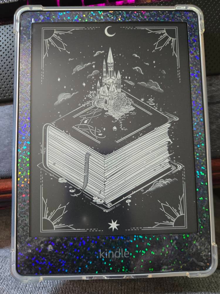 Holographic Sparkle E-Reader Skin, Removable Kindle Paperwhite, adhesive skin holographic kindle decal, sparkly kindle basic, kindle oasis