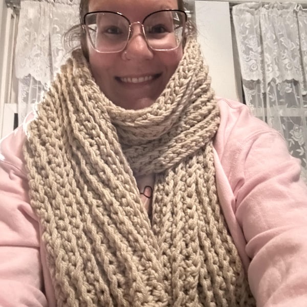 Crochet Pattern | the Graham | Chunky Long Oversized Ribbed Scarf Easy ...