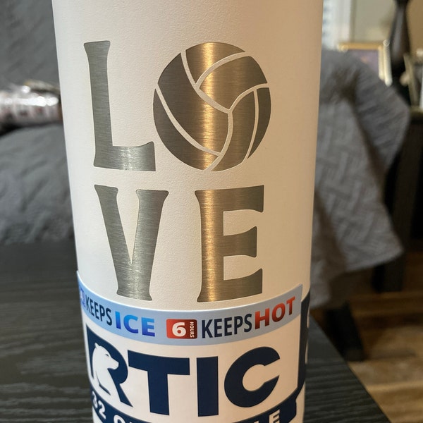 RTIC 32 Oz Water Bottle Flask Personalized Laser Engraved Volleyball or ...