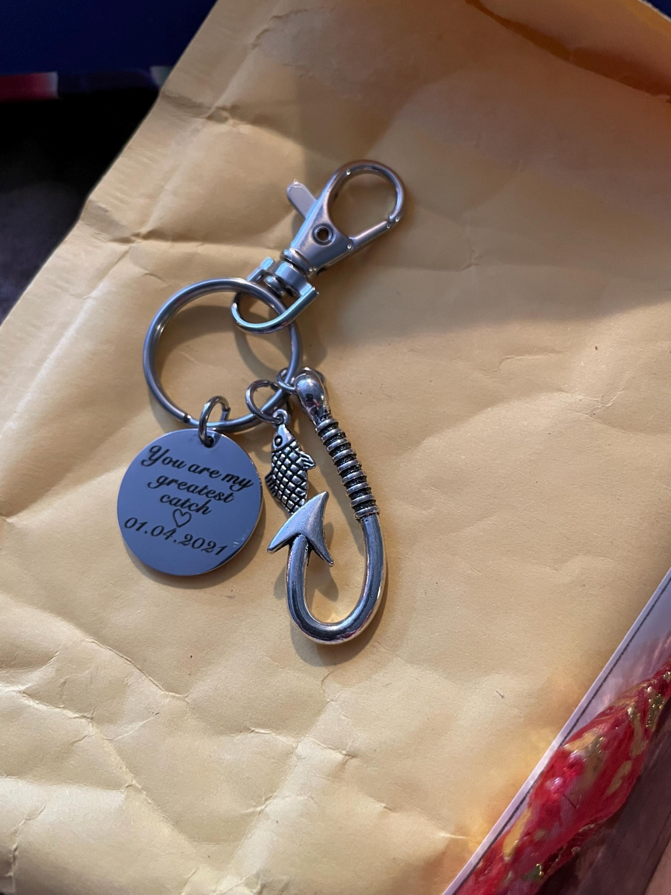 Custom Keychain,Personalized Fishing Keychain,Fishing Hook Keychain,Fishing Lure Keychain,Keychain Gifts For Him,Keychain For Father Husband