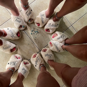 Custom Personalized Plush Slippers - Gift Idea For Friends/ Wicca/ Pagan - As Above So Below