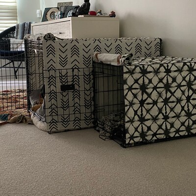 Beautiful view of Designer Dog Crate Liners With Studded Accents