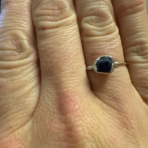 Customer photo from Nichole, Dainty Raw Sapphire Ring in Yellow Gold