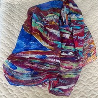 Silk & Modal Scarf in Blue Lagoon main image 1