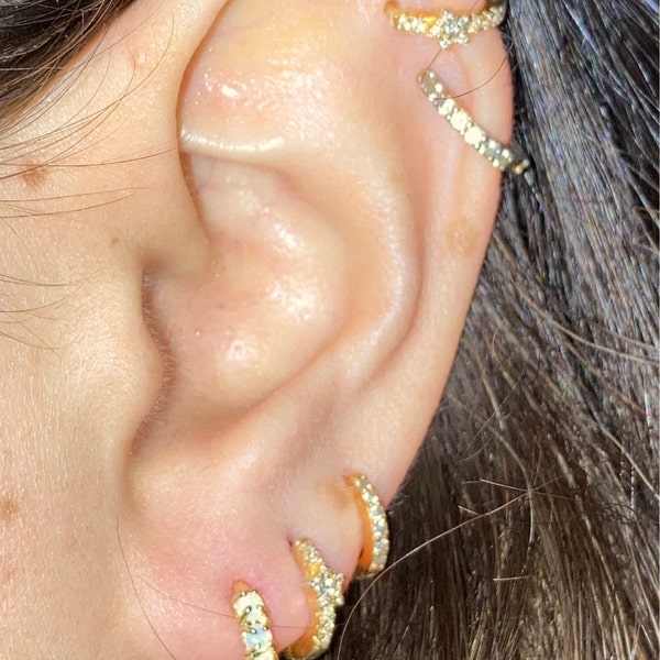 Iridescent Heart Earrings, Gold Earrings, Opal, Opal Earrings, Gift ...