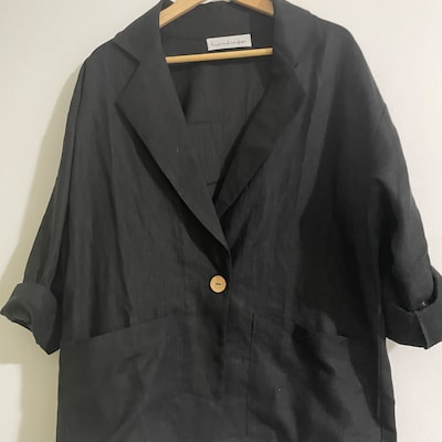 VALERIE Linen Blazer / Oversized Loose Light Linen Jacket With Pockets ...