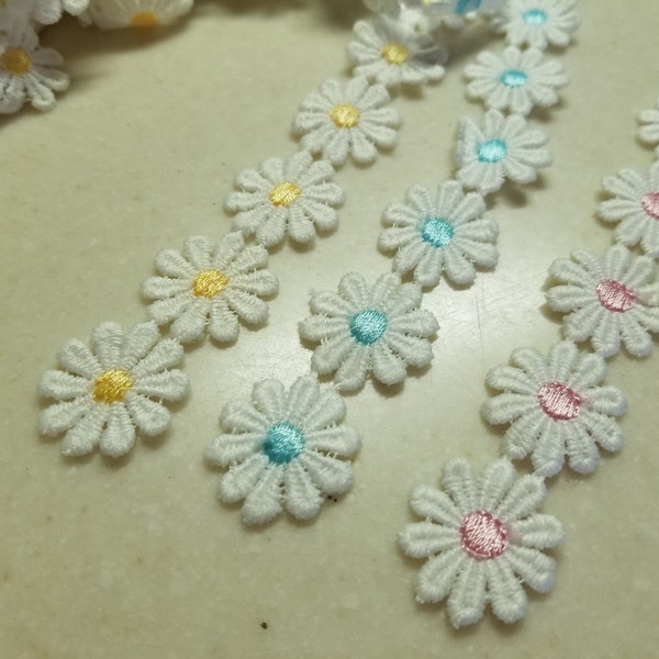 Decorative Ribbon & Trim Yalulu Pink Daisy Lace Trim - 5 Yards