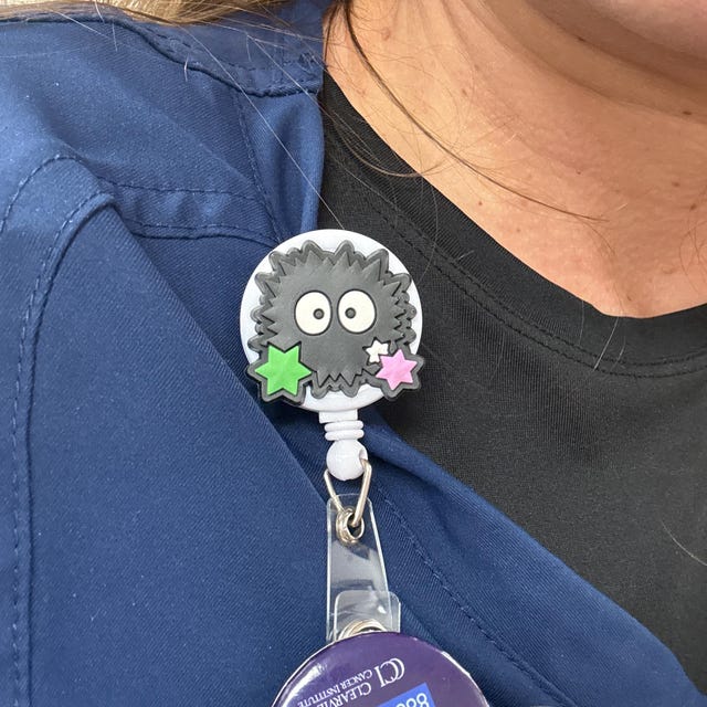 Soot Sprite Retractable Badge Reels & Holders (2 Pack) - Cute Anime ID Badge Clips For Work