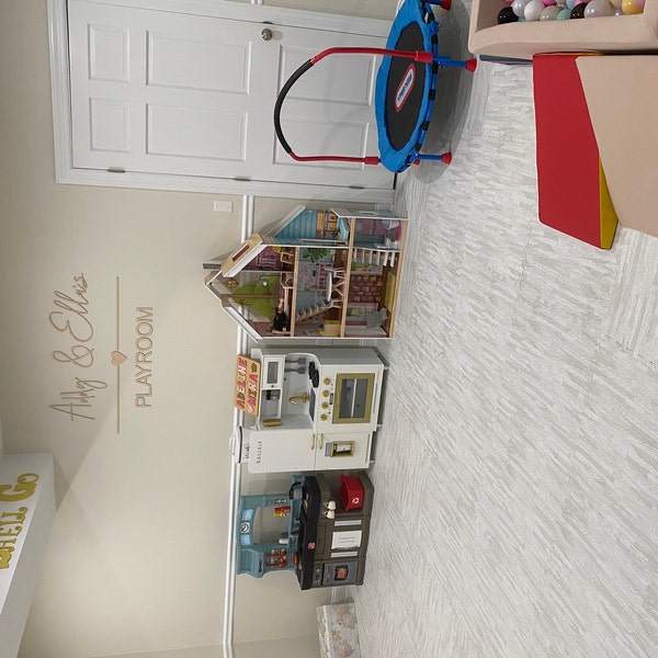 Personalised Playroom Sign – Wooden Wall Script Art, Custom Kids Room ...