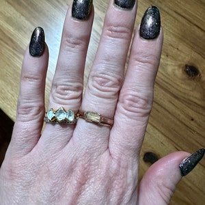 Customer photo from Lisa, Three Stone Large Raw Herkimer Diamond Ring