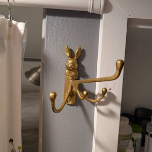 Vintage Style Gold Rabbit Head Curtain Tie Back Wall Mounted Hook Home ...