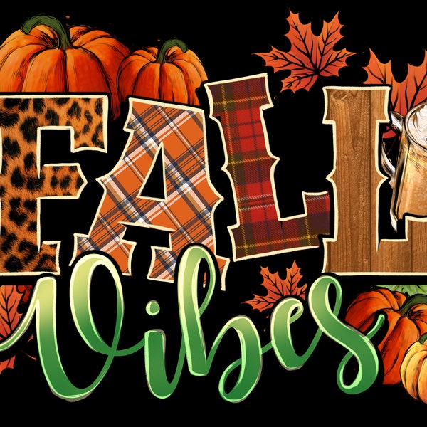 Fall Vibes Pumpkins Png Sublimation Design Download, Fall Png, Hello ...