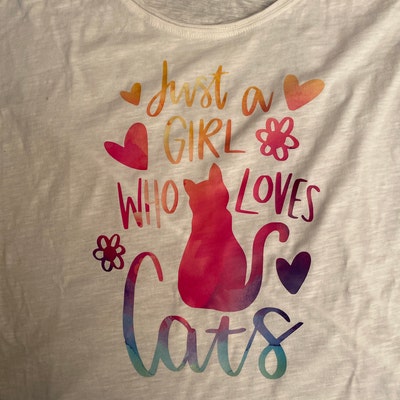 A Girl Who Loves Cats SVG, Cat Lover Svg, Cats SVG, Animal Silhouette ...