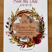 Fall Save the Date Magnet With Cards, Wedding Maple Leaf Save-the-dates ...