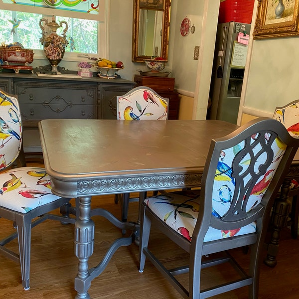 Custom Dining Set Painted Dining Table Painted Dining Chairs Custom ...