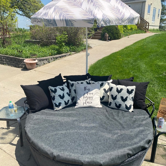 Patio Cushions HOMBYS Outdoor Daybed Cushion Cover,Outdoor Round