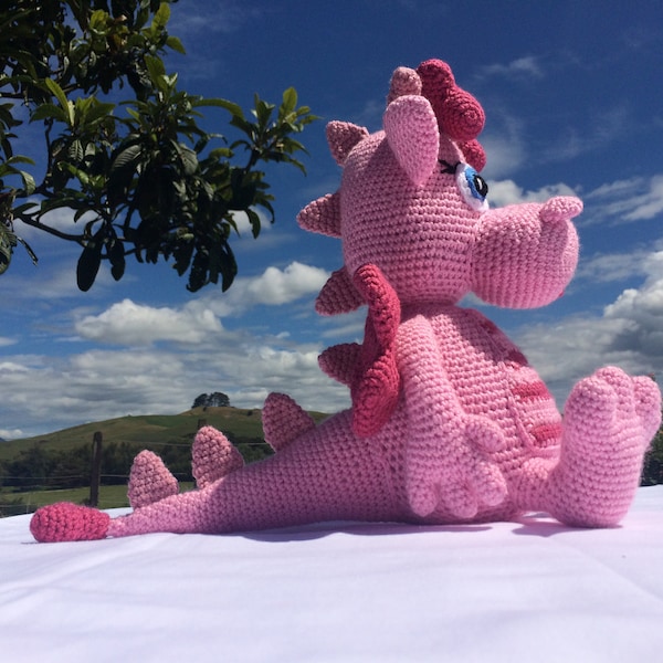 Dragon Crochet Pattern, Valentine Dragon, Pink Dragon (english PDF File ...