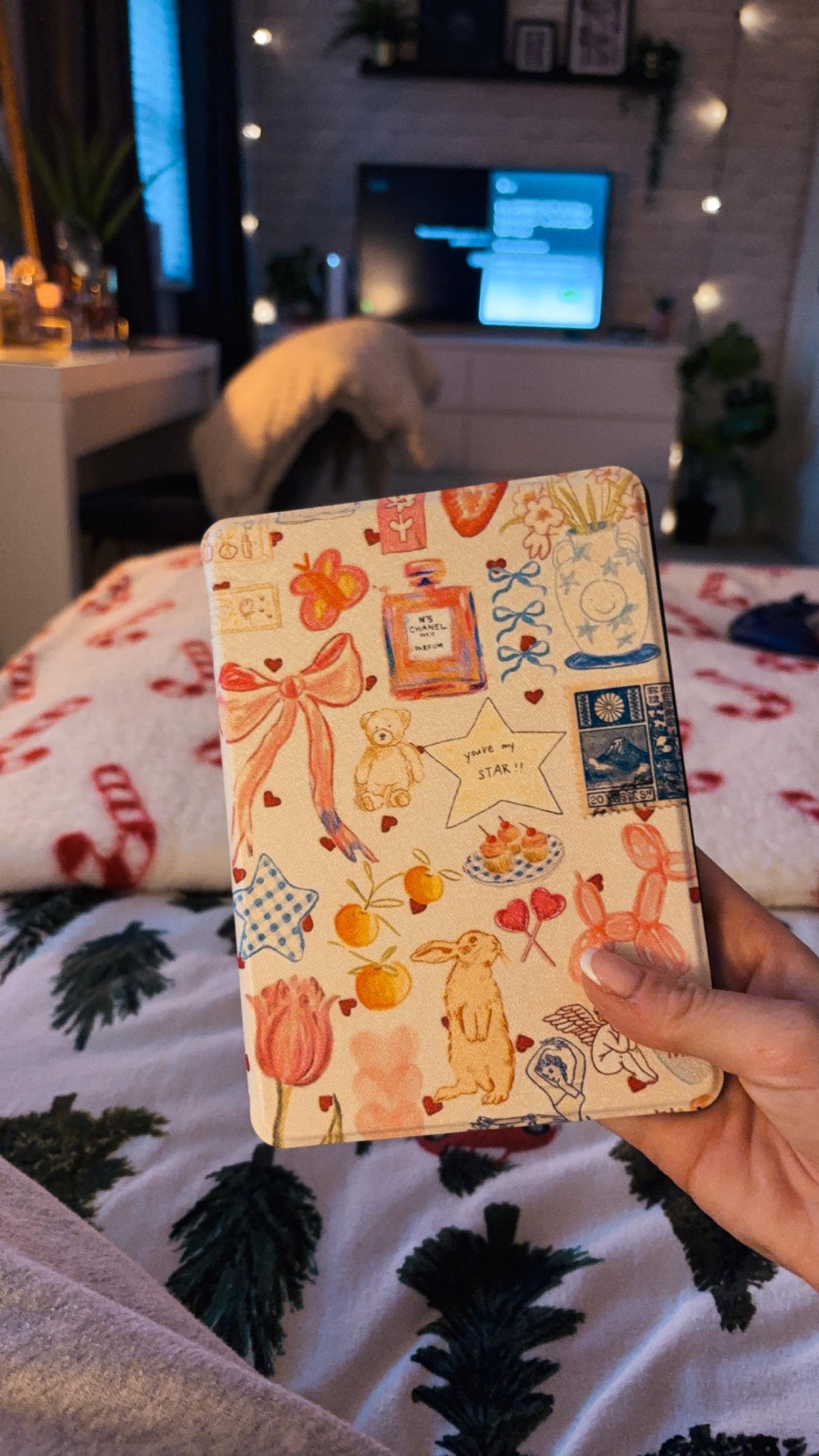 Cute Illustrations Kindle Case With Hand Strap Custom For Paperwhite 1/2/3/4,Kindle 2022,Kindle case,Colorsoft Cover,kindle 10th 11th Gen