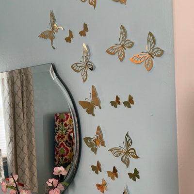 20 Gold Butterfly Wall Decor, Gold Butterfly Decoration, Gold Paper