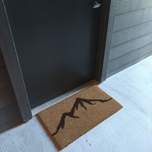 Mountain Doormat Welcome Mat Home Doormat Rustic Cabin Decor Mountain ...