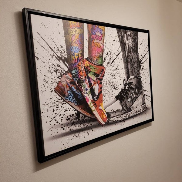 Abstract Graffiti Drips Print Canvas Shoes