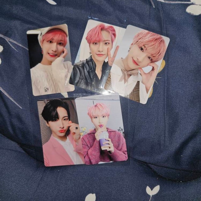 Ateez Seonghwa Pink Photocards, Memorable Moments Collectibles