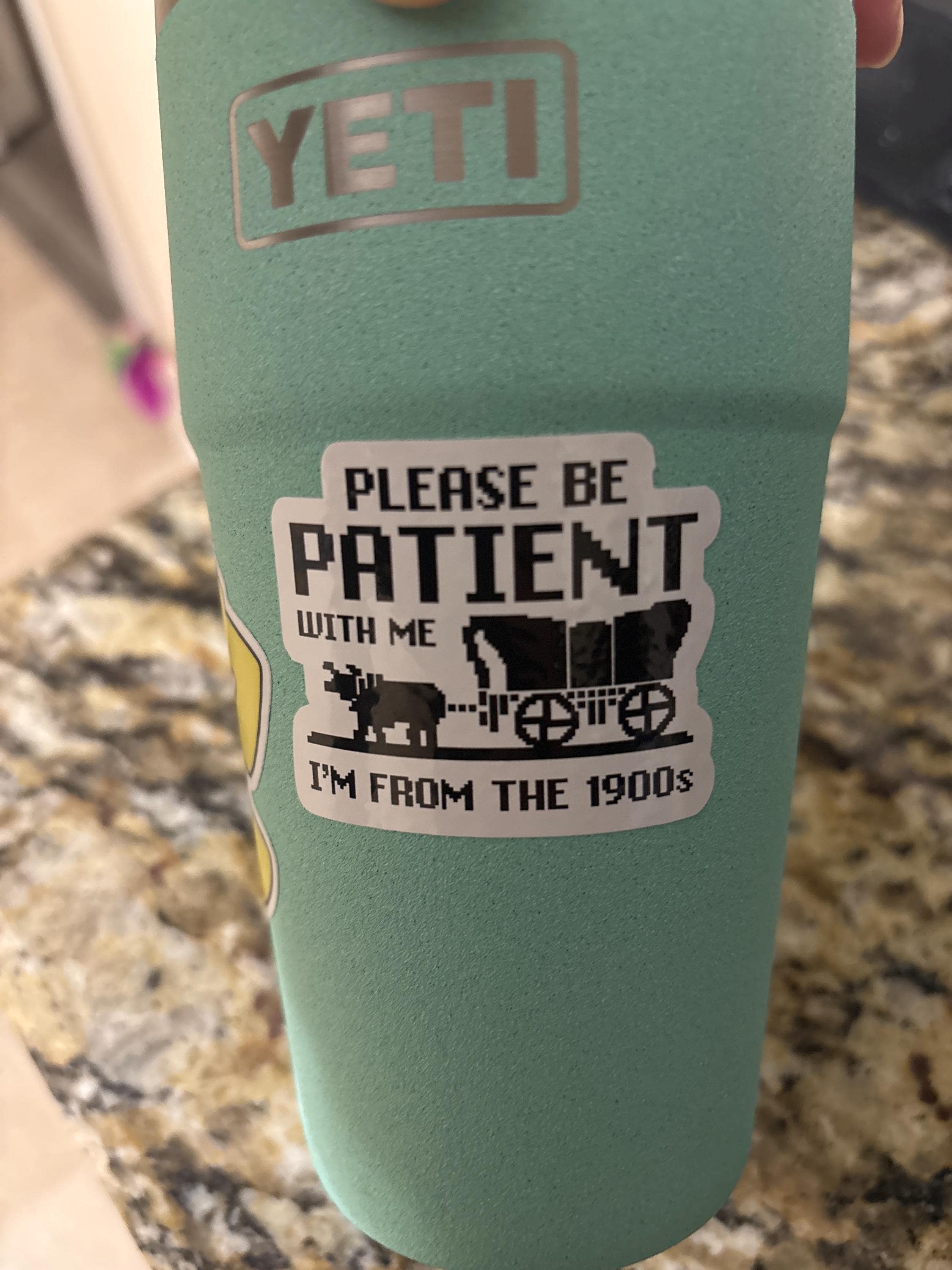 Customer photo of Please Be Patient With Me Im From The 1900s Vinyl Sticker
