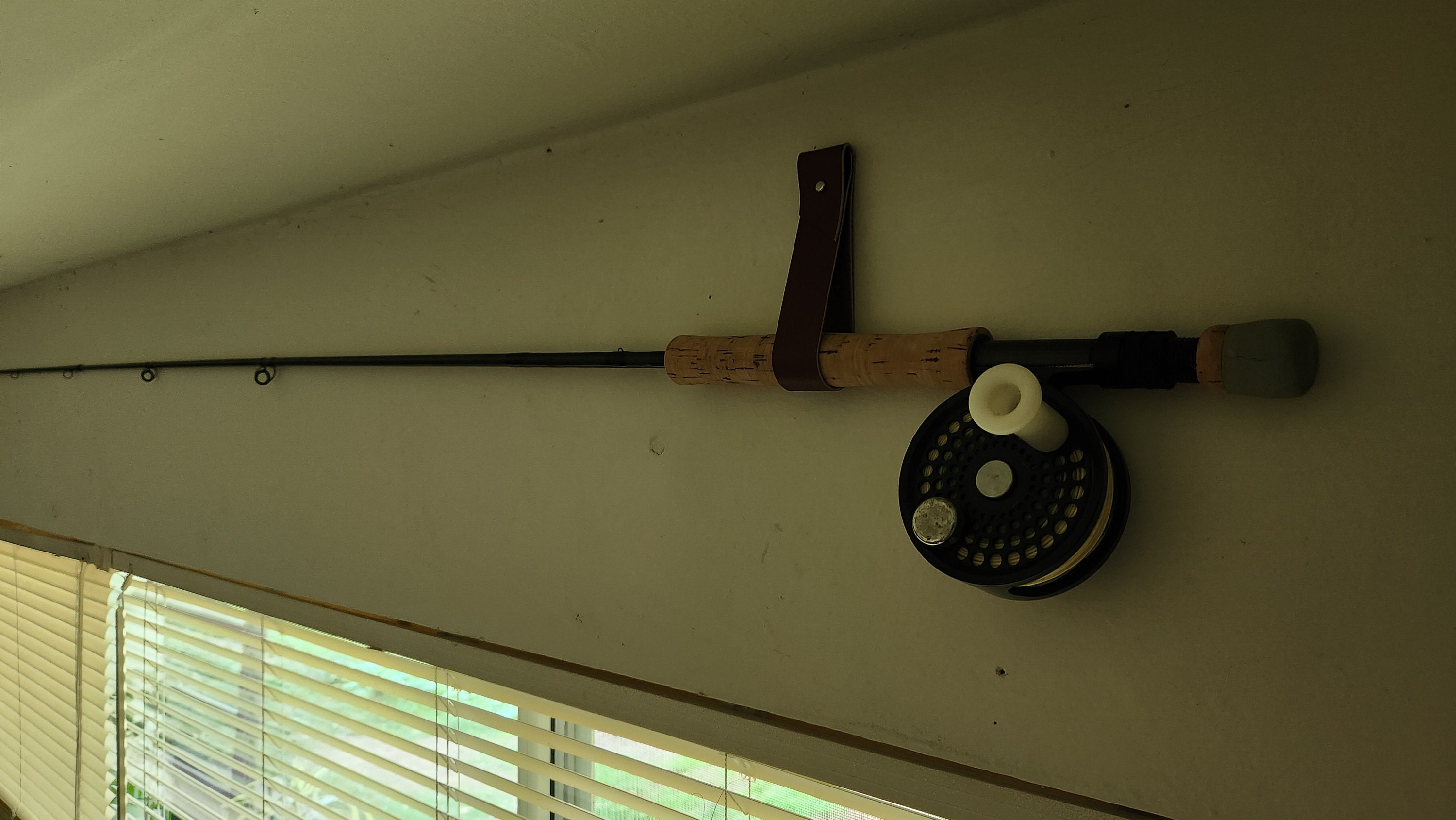 Leather Fishing Rod Holder, Rack, Pole Organizer, Fishing Decor, Fishing Pole Wall Mount, Tackle Storage, Rod Hanger, Wall Hanging Strap