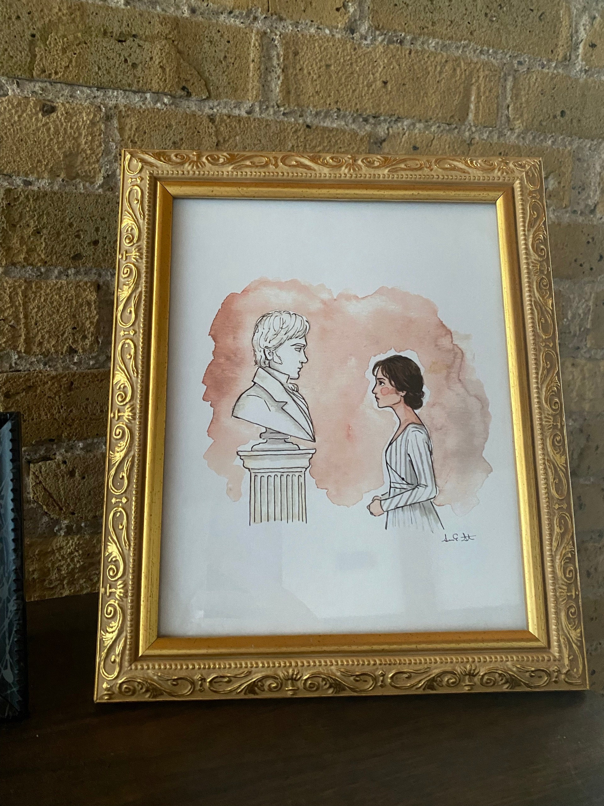 Pride & Prejudice Pemberley Print | Watercolor Illustration | 8x10&quot; 5x7&quot; Archival Art Print | Mr. Darcy Elizabeth Bennet