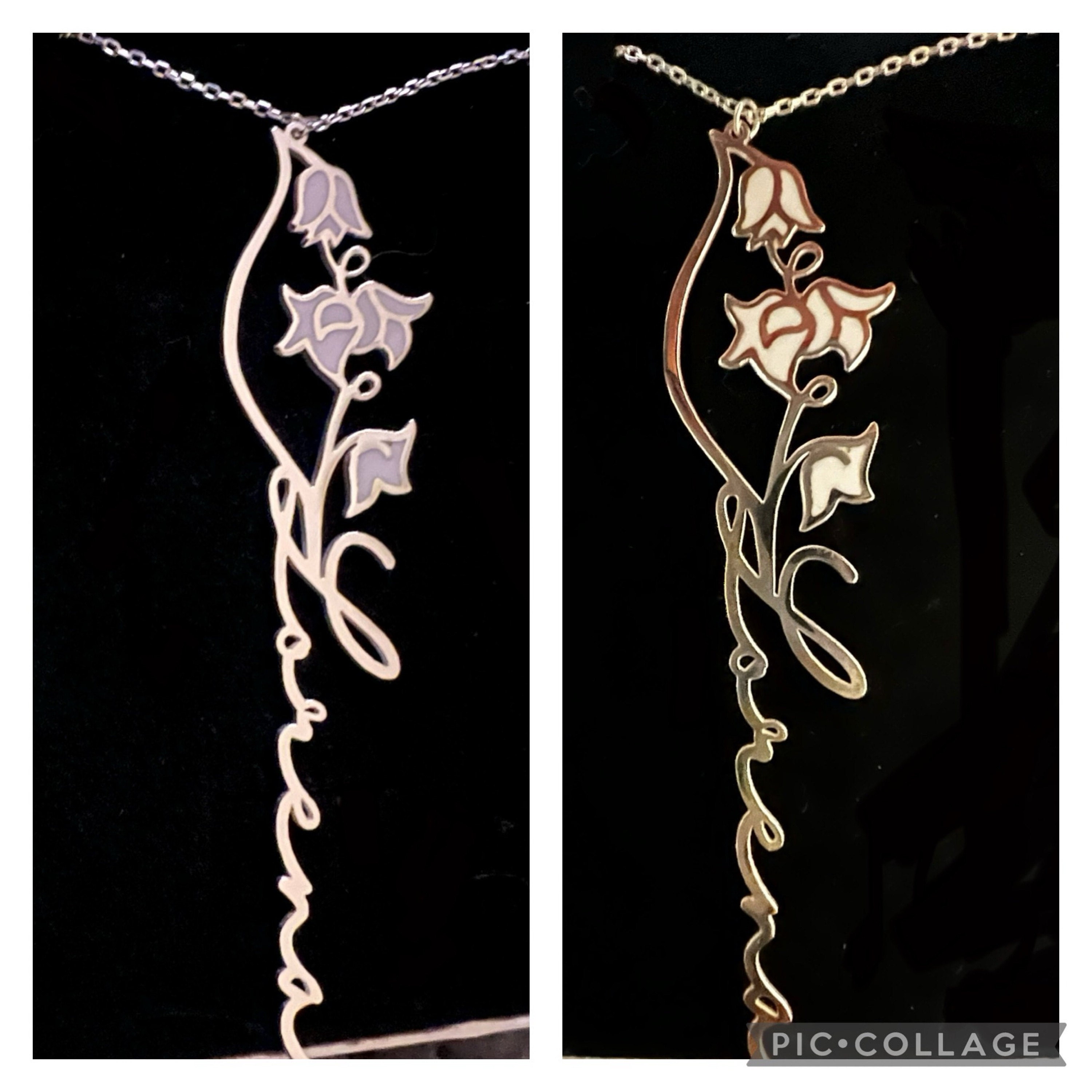 Personalisierte Geburtsblumenkette, personalisierte Namenskette, florale Namenskette, personalisierter Namensschmuck, personalisierte Geschenke für sie, Geburtstagsgeschenke