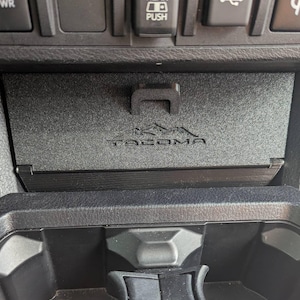 Storage Bin for Toyota Tacoma (2016–2023) – Lower Center Console Organizer with Hinged Lid for Charging Pad