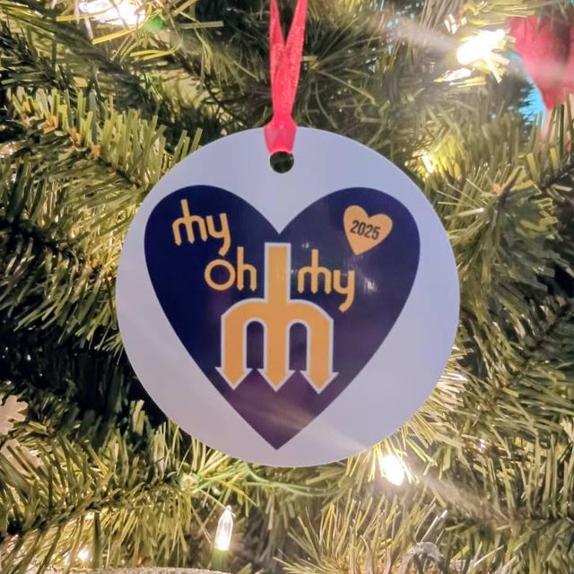 I Love the Mariners 2025 Ornament - Trident Heart My Oh My Seattle 