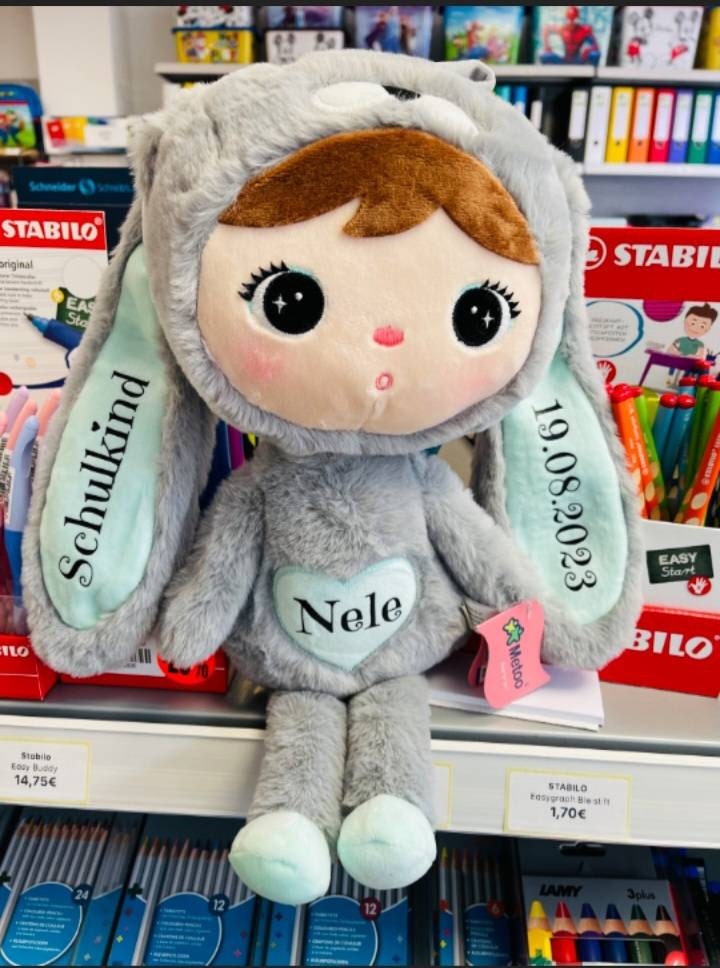 Personalisierbares XXL Kuscheltier Hase Metoo - 48 cm - mit Namen - Geschenk zur Geburt, Geburtstag und Taufe