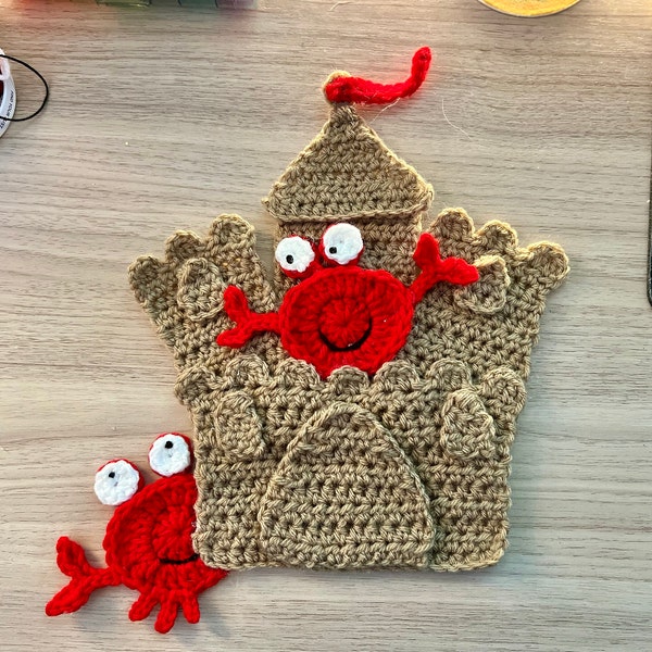 Sandcastle Crabs Crochet Applique Pattern Instant Pdf Download - Etsy UK