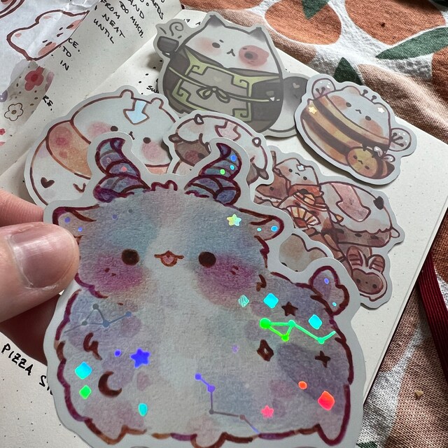 Cute Chonky Animals 2 Stickers/ Matte/ Holographic/ Die Cut