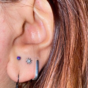 18G/16G Tiny Sun Cartilage Flat Back Labret Stud Sun Stud - Etsy