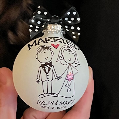 Wedding Gift Gift for the Couple Married Ornament Bride - Etsy
