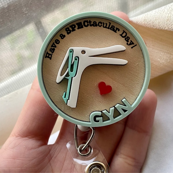 OBGYN & Subspecialties Happy Speculum - Badge Reel or Magnet (you ...