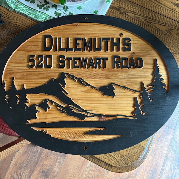 Double Sided or Single Sided Carved Wood Address Sign - Etsy