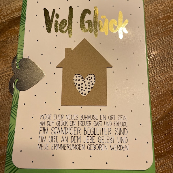 Einweihungsgeschenk handmade Karte | Grußkarte zum Einzug Umzug | neues ...