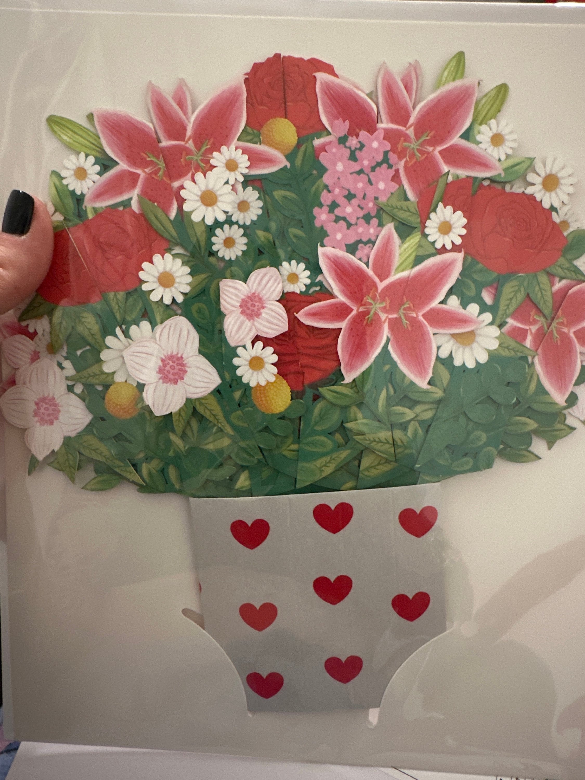 Cherry Bouquet - Pop Up 3D Card Father&#39;s Mother’s Day Birthday Valentines Wedding Anniversary Thank You Keepsake Blossoms will Last All Year