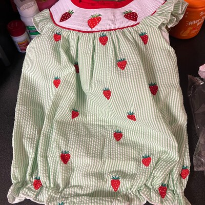 Crawfish Smocked Angel Sleeve Rosie Bubble