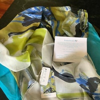Silk & Modal Scarf in Blue Leo Mist